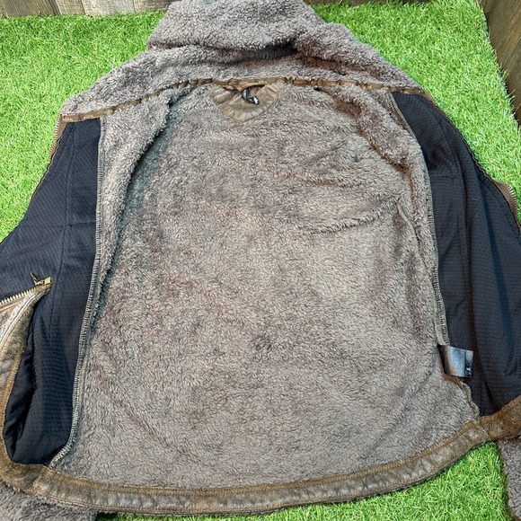 Cole Women's Brown Sherpa Fleece Zip Hoodie Jacket Size M - Picture 3 of 10